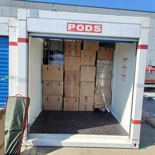 Pod outside storage warehouse